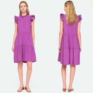 Sea New York Tabitha Tunic Poplin Dress Grape Purple